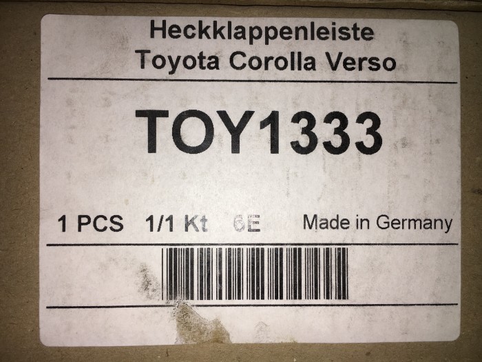 Молдинг задней двери TOYOTA COROLLA VERCO TOY1333